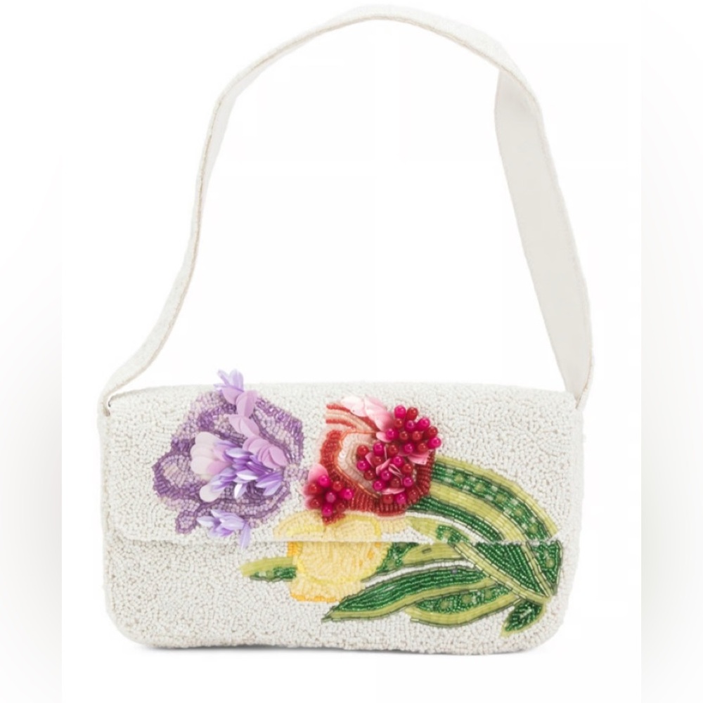 Brand new viral beaded floral purse bag